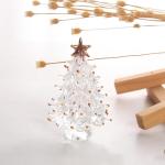 Tisch-Weihnachtsbaum,Weihnachtsbaumfiguren - Kleine Weihnachtsbaum-Miniatur-Weihnachtsfigur,Sammlerkunst-Glasstatue, Tisch-Weihnachtsbaum, Puppenhaus, Miniatur-Winterfiguren für d