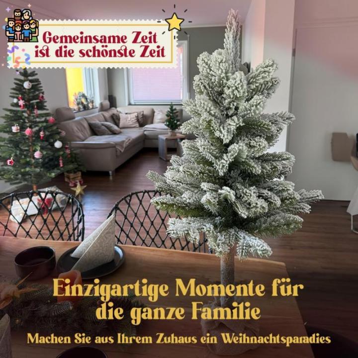 Kleine kunstkerstboom, 65 cm, sneeuwgetrouwe replica met spuitgietelementen, kunstkerstboom, decoratie, dennenboom, kerstdecoratie (sneeuw, 65 cm)
