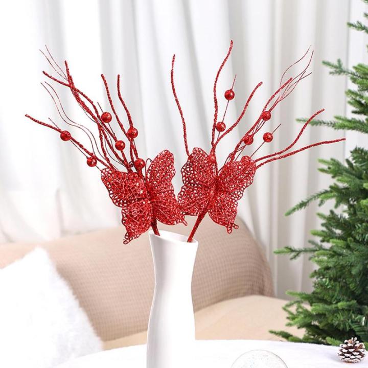 6-teiliges Weihnachtszweig-Weihnachtspflanzen-Arrangement für Weihnachtskränze, Erntedankfest, Hochzeitsdekorationen