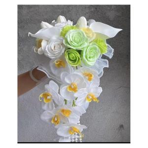 Hochzeitsstrauß for die Braut mit künstlichen Blumen, frischer und süßer Simulationsstrauß, Dekoration, Anleitung for künstliche Blumen, Blumenplatzierung, Foto-Requisiten, H