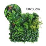 Künstliche Hecke Pflanze Wand Heimdekoration Simulierter Rasen Simulierte Pflanze Wandpflanze Blumen Wanddekoration 50 x 50 cm(2)