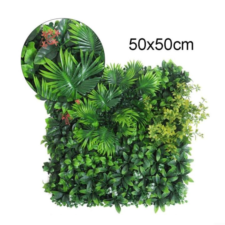 Künstliche Hecke Pflanze Wand Heimdekoration Simulierter Rasen Simulierte Pflanze Wandpflanze Blumen Wanddekoration 50 x 50 cm(2)