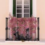 2 stuks hangende mand kunstmatige bloem, kunstmatige bloemen aan de muur, muur gemonteerde kunstmatige bloemen, kunstmatige bloemen buiten, kunstmatige hangplanten voor thuis, tuin