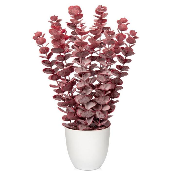 Kunstplant eucalyptus rode kunstplant als echte kamerplanten decoratieve planten in witte pot, hoogte 40 cm