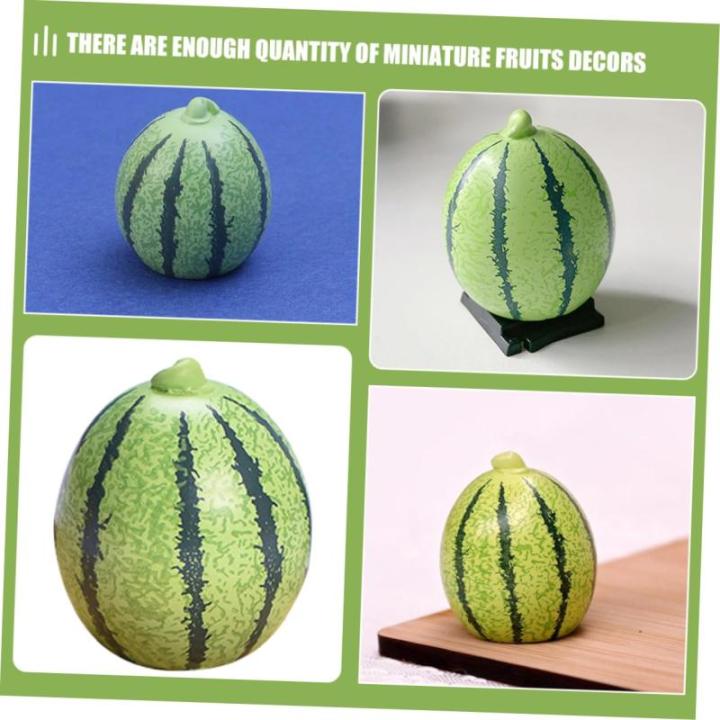 2 Sätze Künstliche Früchte Realistisches Fruchtmodell Simulation Künstlicher Früchte Fälschung Groß Thematisiert Wassermelonen-küchendekoration Essen Green Harz 8 Stück * 
