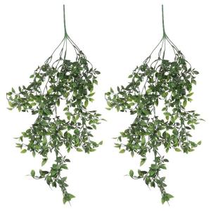 , hangende groene hangende 2 stuks, bladeren, namaak-slingers, kunststof planten, voor bruiloft, tuin, wanddecoratie (lengte: 80 cm)