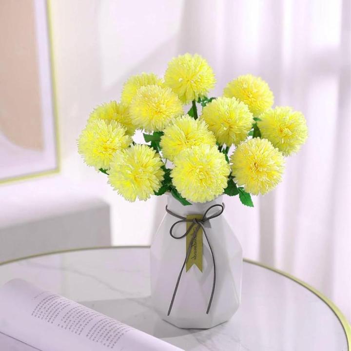 Kunsthortensia bloemen, 12 stuks, , chrysant, , herfstzijden bloemen, kunsthortensiabloemen voor bruiloftsdecoratie, woondecoratie,