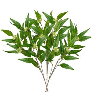 Künstliche Eukalyptuszweige mit weichen Beerenbündeln, 83,8 cm, künstlicher Eukalyptus-Spray, fühlt sich echt an, künstliche Eukalyptusstiele für Zuhause, Hochzeit, Tafelaufs