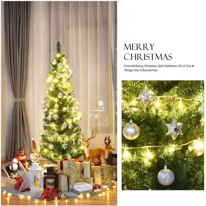 Weihnachtsbaum künstlicher Baum, Grüner Bleistift Schlanker Weihnachtsbaum(7FT/2.1M)