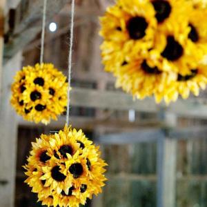 24pcs kunstbloemen hoofden 9cm zonnebloemen kunstmatige bloemen zijden bloemen bloemen bloemen oneindige kunstmatige bloemen kleine plastic bloem decor voor DIY bruiloft party tafe