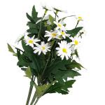 Faux Zijde Madeliefje Wilde Bloemen Groen Heesters Planten, 24 Witte Daisy Nep Bloemen voor Thuis Tafel Veranda Raam Keuken in Vaas Mand of Bloempot