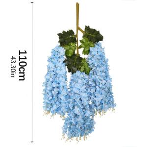 12er-Pack (43,3 Zoll) künstliche Glyzinien-Rebe, künstliche Glyzinien, hängende Seidengirlande, Lange hängende Buschblumenkette, für Zuhause und Party