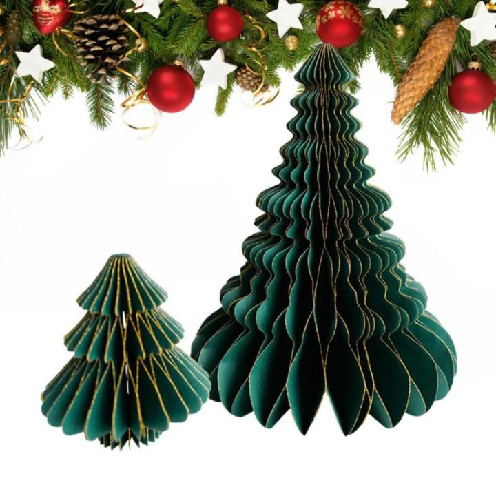 Kerstboom van papier, kerstboom van papier knutselen, model-kerstboomdecoratie van papier, meerlaagse split, kerstversiering voor tafeldecoratie