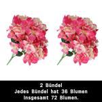 Boeket kunstbloemen, hortensia, bloem, 72 stuks, kunstbloemen met stelen, planten voor bloemstuk, bruiloftsfeest, huis, hotel, wit, 1109