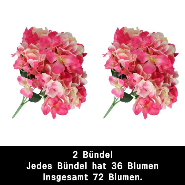 Boeket kunstbloemen, hortensia, bloem, 72 stuks, kunstbloemen met stelen, planten voor bloemstuk, bruiloftsfeest, huis, hotel, wit, 1109