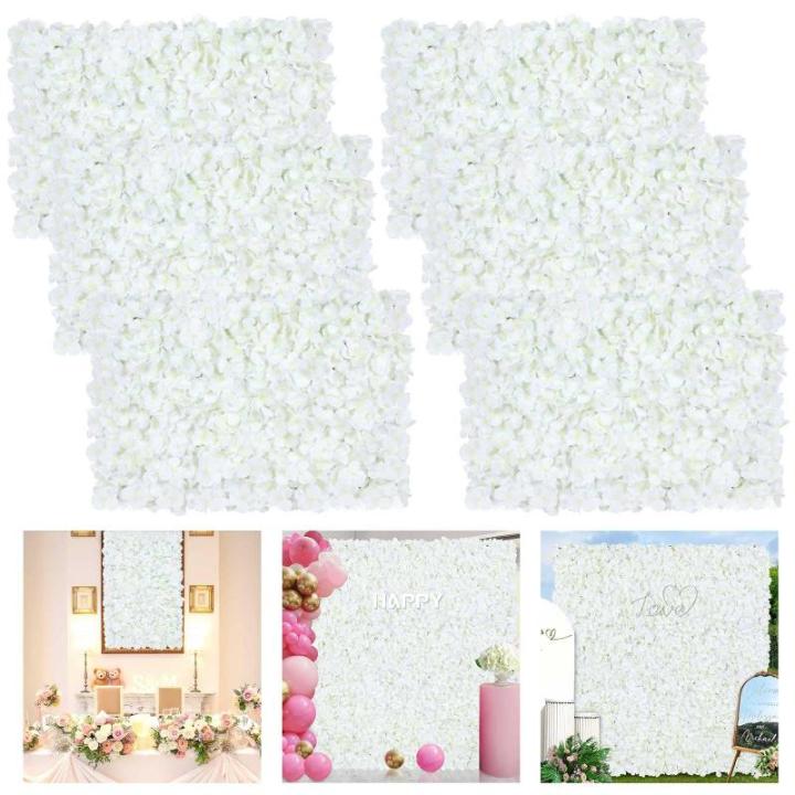 Blumen-Wandhintergrund, Seidenpaneel, Blumen-Wandpaneel, 12 Stück, weiße Blumen-Wandhintergründe, Hochzeit, 1,2 x 2,4 m, Blumenhintergrund für Floristen, Brautparty, Geburtstag