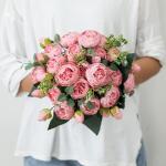 4 bundels pioenroos, kunstroos met 20 koppen, namaakpioenroos, zijde, bloemen, boeketten voor bruiloft, thuis, tafel, feest, raamdecoratie, roze
