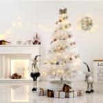 Künstlicher Weihnachtsbaum Weißer Weihnachtsbaum Fichte Tannenbaum Künstlich mit Stabilem Metallständer, Christmas Tree für Festliche Weihnachtsdekoration(180CM/6FT)