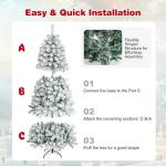 Kunstkerstboom (20-inch witte pluizige kerstboom met verlichting)
