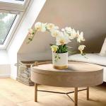 Künstliche Blume, Phalaenopsis-Bonsai-Dekoration, künstliche Orchidee, lebensechte künstliche Blume, in Weißgold-Topf mit Rand (weiß)