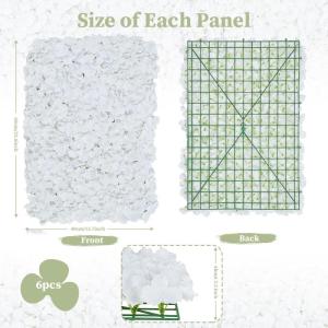 Blumenwandpaneele Weiß – Blumenwandhintergrund Seidenblumen Panel für Zuhause, Blumenwandpaneele, Hochzeitshintergrund, Abschlussfeier, 6 Packungen