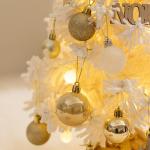 Mini Weihnachtsbaum 40CM Klein Tannenbaum mit Beleuchtung, Tischdeko Christbaum mit LED Lichterkette und Weihnachtskugel, Künstliche Weihnachtsbäume Geschmückt für Weihnachten 