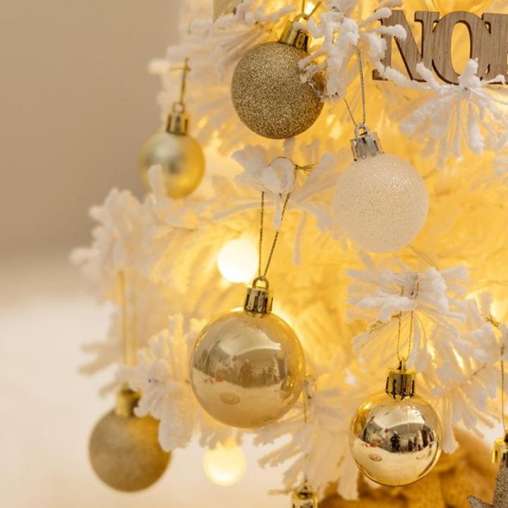 Mini Weihnachtsbaum 40CM Klein Tannenbaum mit Beleuchtung, Tischdeko Christbaum mit LED Lichterkette und Weihnachtskugel, Künstliche Weihnachtsbäume Geschmückt für Weihnachten 
