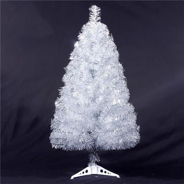 Leichter Tisch-Weihnachtsbaum mit Ständer for kleine Weihnachtsdekoration, PVC-Tannenbaum, Kleiner Weihnachtsbaum, mehrfarbiger künstlicher Weihnachtsbaum(Silver,60cm/2ft)