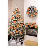 Kunstbloemen, 25 stuks, kunstrozen, bloemen met stengels, echte touch, kunstschuim, rozen voor bruiloft, boeketten, feest, kantoor, babyshower, woondecoratie, oranje