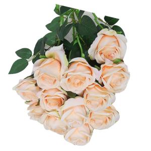 Realistische künstliche Rosensträuße für Küche, Garten, Hochzeit, Tafelaufsatz, Dekoration, 12 Stück