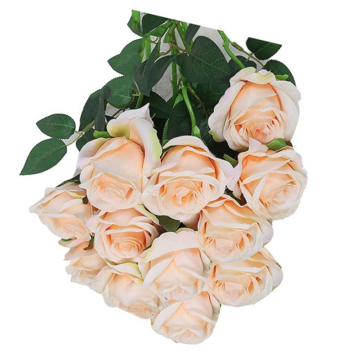Realistische künstliche Rosensträuße für Küche, Garten, Hochzeit, Tafelaufsatz, Dekoration, 12 Stück