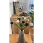8 vilten bloemen, bloemengroet, groene weide, bloemenboeket, fair trade, handgemaakt (groen), 32 cm