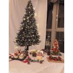 Xmas Tree Tapestry met LED Star Light Merry Christmas Achtergrond Muur Opknoping Art Tapestries voor Fotografie Deken Festival Decor (Klein)