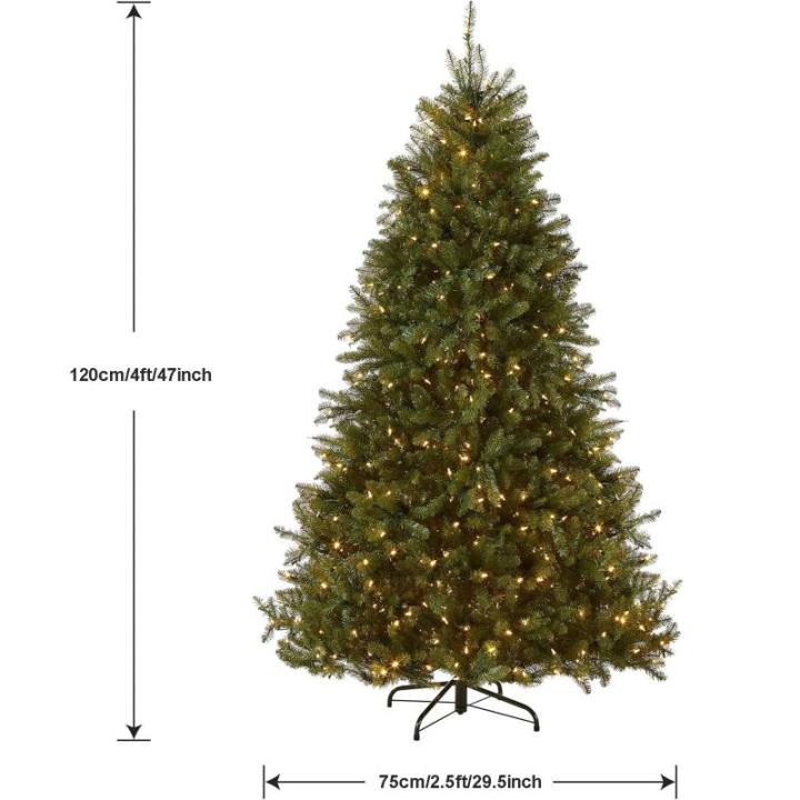 Weihnachtsbaum mit Beleuchtung, Weihnachtsbaum Künstlich mit Zweigspitzen aus PE und PVC, 120/150/180/210/240/300 cm Christmas Tree, Weihnachtsdekoration für Das Homeoffice(4ft/1