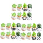 24 stuks kunstmatige cactus, kantoordecoratie, mini-terrarium, harsfiguren, modellen, wooncultus, miniatuur, cactusbeeld, kunsthars, cactus, handwerk, bloempot, planten, huishoudel