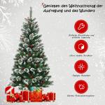 150/180/210/240 cm kunstkerstboom met rode bessen, sneeuwbedekte dennenboom met metalen standaard, pvc- en dennennaalden, kunstboom, kerstklapsysteem (150 cm)