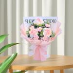 Gehäkelter Blumenstrauß mit Licht, Fertig Gestrickter Strauß, Kunstblume, Handgemachter Strickstrauß Zum Valentinstag, Rosa
