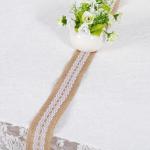 Juteband mit weißer Spitze, rustikaler Stil, Hochzeit, Party, Basteln, Dekoration, 6 Arten (4)