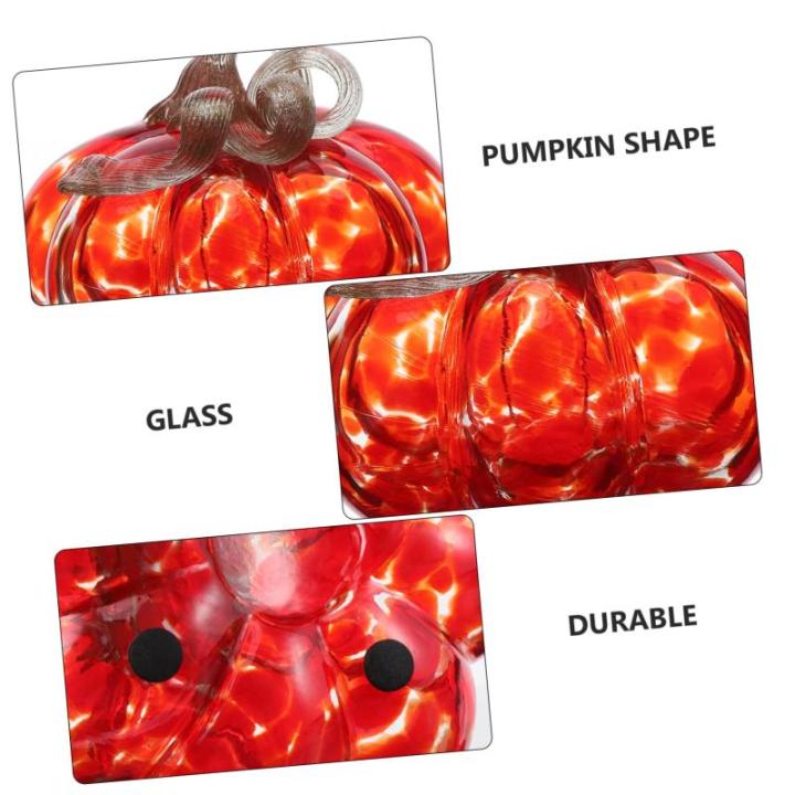 Glazen Decor 3 Stuks Glazen Pompoen Ornament Microgroen Bureau Decoratie Miniaturen Geblazen Pompoen Sculptuur Van Glas Thanksgiving Bureau Halloween