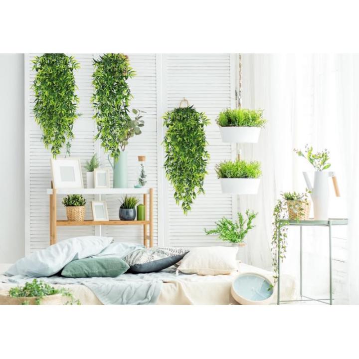 Hangende , bamboebladeren, 3 stuks, voor aan de muur, hangende planten, , , , hangend voor muur, binnen, buiten, balkon, tuin, bruiloft, decoratie