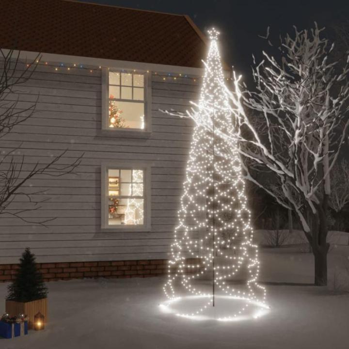 LED-Weihnachtsbaum mit Erdnägeln Tannenbaum Lichterbaum Weihnachtsdeko Beleuchtung Außen Beleuchtet Lichterkette 1400 LEDs Kaltweiß 5 m