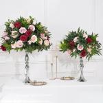 Rosa Rot Rose Grün Blätter Blume Ball Hochzeit Tisch Centerpices Dekor Blumenarrangement Event Requisiten Fenster Display (30cm/11.8in)
