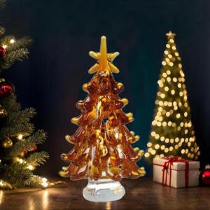 Weihnachtsbaumfiguren,Weihnachtsschmuck aus Glas,Kleine Weihnachtsbaum-Miniatur-Weihnachtsfigur | Sammlerkunst-Glasstatue, Tisch-Weihnachtsbaum, Puppenhaus, Miniatur-Winterfiguren 