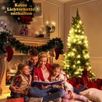 Kunstpotlood, kerstboom met dennenappels, sneeuwbedekte dennenboom met metalen standaard, pvc-naalden, kunstboom, kerstklapsysteem, 180 cm