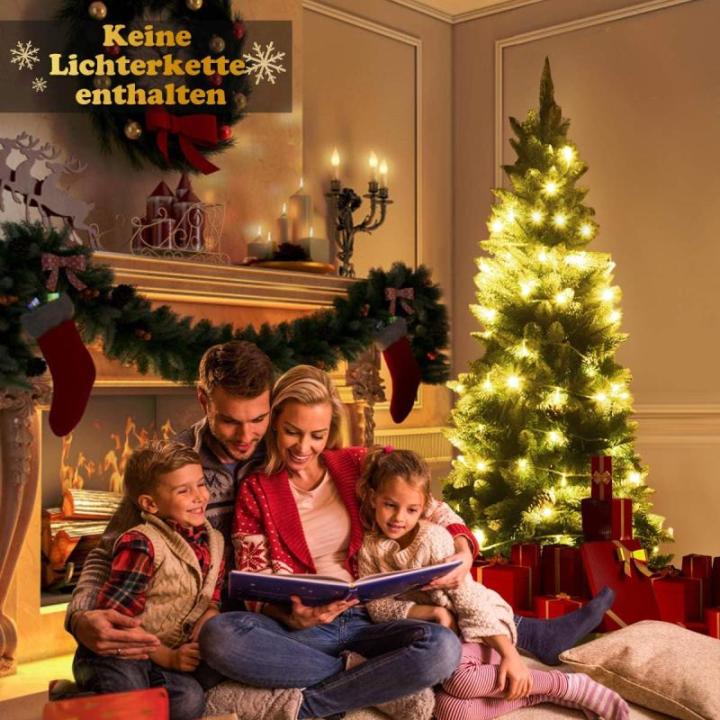 Kunstpotlood, kerstboom met dennenappels, sneeuwbedekte dennenboom met metalen standaard, pvc-naalden, kunstboom, kerstklapsysteem, 180 cm