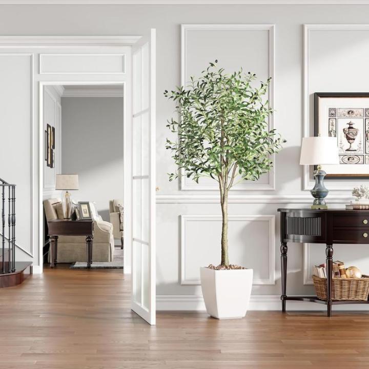 Kunstmatige olijfboom, 180 cm, kunstplant, grote olijfboom, kunstboom, ziet eruit als echt voor woonkamer, slaapkamer, kantoor, decoratie