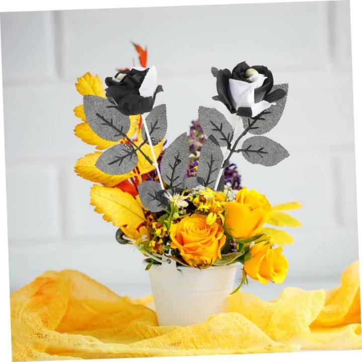 10St Schädel stieg Halloween-Blumen gotische Dekoration Rosenblumensträuße Halloween Party Halloween Spiele gefälschte Rose mit Rosenrequisite für Halloween Plastik