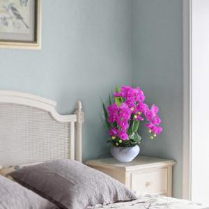 Kunstblumen Künstliche Orchideen – Realistische Touch-Orchideen-Bonsai in Keramikvase, Phalaenopsis-Kunstblumen-Arrangement im Topf für jeden Anlass