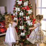 10 stuks witte strikken kerstmis glitter kerstboom strikken kerstboomversiering voor familiefeesten feestdecoratie voor Kerstmis vakantie bruiloft feesten
