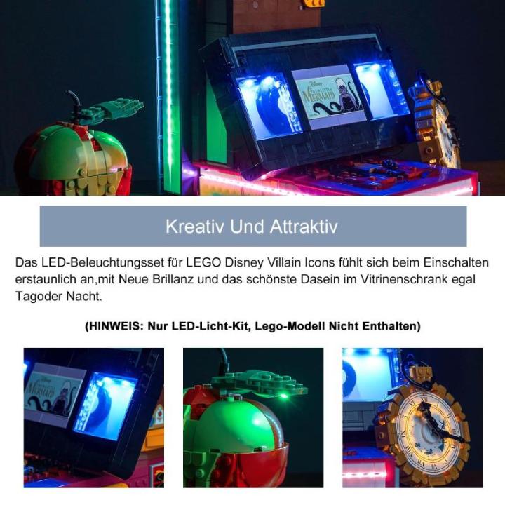 Muziekversie led-lichtset compatibel met Lego 43227 Villain Icons Disney Classic videocassette (geen model), decoratieverlichtingsset voor Disney Classic Video Tape Creatief cadeau